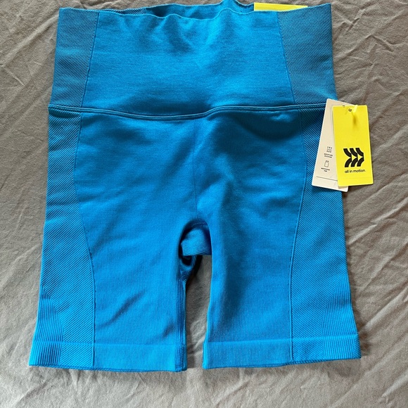 All Motion Blue High-Waisted Shorts - Picture 1 of 4